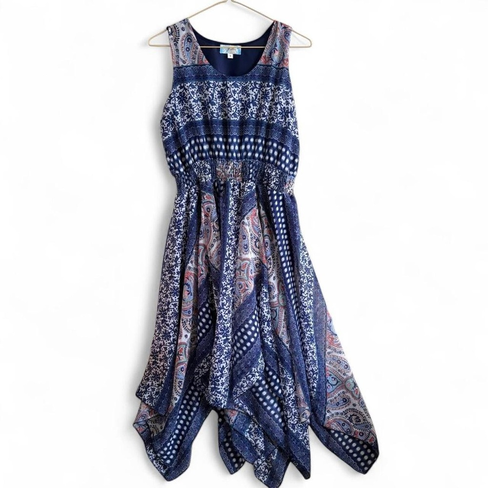 Boho Multi Layer Summer Patterned Dress Size Small